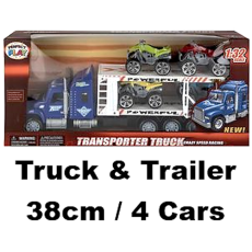 Truck & Trailer Playset with 4 Cars